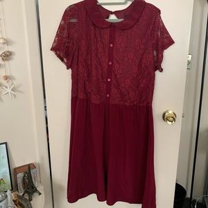 Red lace dress